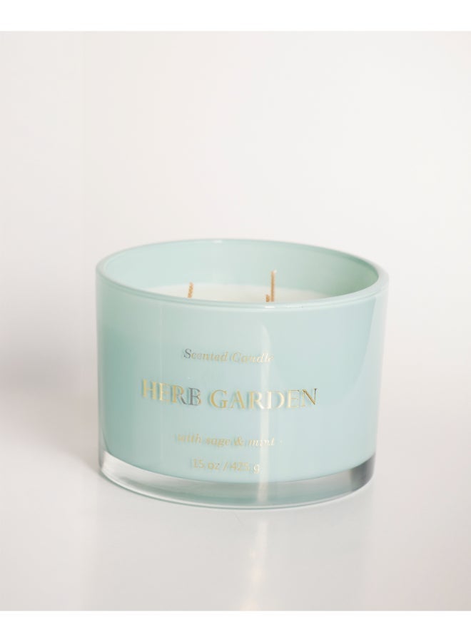 IRIS CELESTE Herb Garden Jar Candle 425grams - 3 wick Scented candle 15oz  | 50 hrs burn-time | Perfect for Gifting, Home Décor, Parties & Room Perfuming | Ideal for Living room and Office Décor - Image 2